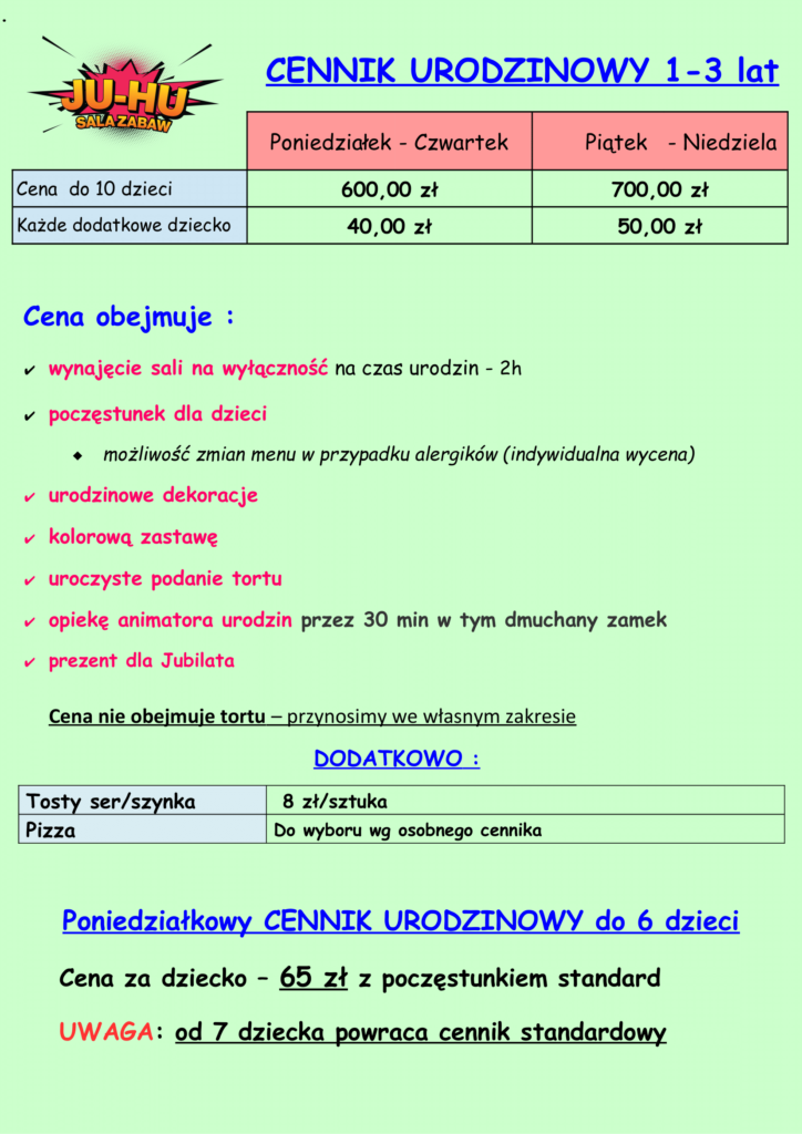 Urodziny dla dzieci Bia艂o艂臋ka