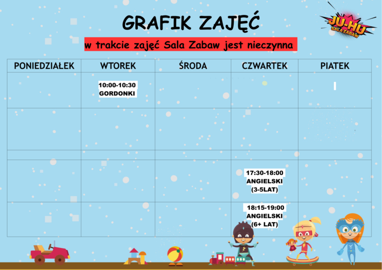 Read more about the article Zajęcia dla najmłodszych GRAFIK